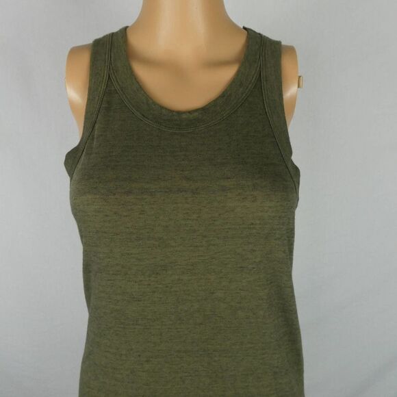 Nightcap Heathered Army Green Tank Mini Dress Asymmetrical Sleeveless 4 Large - Picture 4 of 7